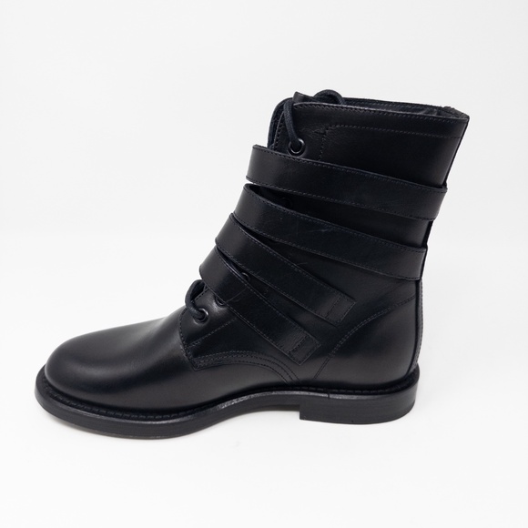 Yves Saint Laurent Black Leather Ranger Boots size 37 EU - Picture 3 of 7